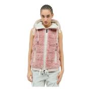 Teddy Zip-Up Gilet met capuchon Moncler , Pink , Dames