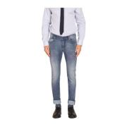 Slim Fit Navy Blue Denim Jeans Mason's , Blue , Heren