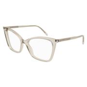 Beige Cat Eye Optische Bril Saint Laurent , Beige , Unisex