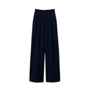 Lurex Gestreepte Wijde Broek Twinset , Blue , Dames