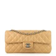 Pre-owned Leather chanel-bags Chanel Vintage , Beige , Dames