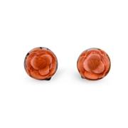 Pre-owned Fabric earrings Chanel Vintage , Orange , Dames