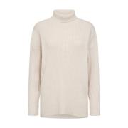 Beige Geribbelde Coltrui Soyaconcept , Beige , Dames