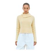 Marina Mohair Sweater Shawl Hals Rib Jacquemus , Yellow , Dames