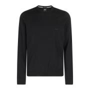 Wol Ronde Hals Trui Hugo Boss , Black , Heren