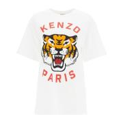 Lucky Tiger Crew-Neck T-Shirt Kenzo , White , Dames