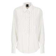 Gestreepte Viscose Shirt met Kraag Pinko , White , Dames