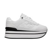 Witte Sneakers met Plateauzool Guess , White , Dames