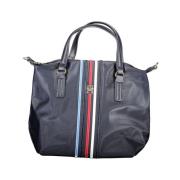 Blauwe Nylon Handtas met Verstelbare Band Tommy Hilfiger , Blue , Dame...