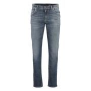 Slim Fit Jeans met Metalen Knopen Dolce & Gabbana , Blue , Heren