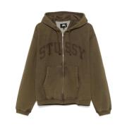 Groene Sweater met Logoprint en Capuchon Stüssy , Green , Heren