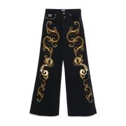 Zwarte Jeans voor Vrouwen Aw24 Versace Jeans Couture , Black , Dames