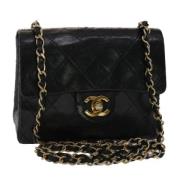 Pre-owned Leather chanel-bags Chanel Vintage , Black , Dames