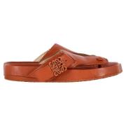 Pre-owned Leather sandals Loewe Pre-owned , Brown , Dames