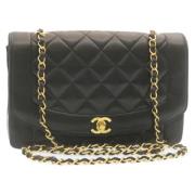 Pre-owned Leather chanel-bags Chanel Vintage , Black , Dames