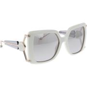 Zonnebril met spiegelglazen en garantie Philipp Plein , White , Dames