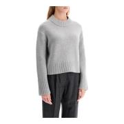 Zachte Cashmere Pullover Sweater met Geribbelde Randen Lisa Yang , Gra...