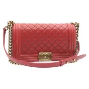 Pre-owned Leather chanel-bags Chanel Vintage , Red , Dames