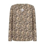 Bloemenprint Split-Hals Top Soyaconcept , Beige , Dames