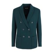 Groene wollen jassen met logoknopen Giorgio Armani , Green , Dames