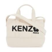 Denim Utility Tote Tas Kenzo , White , Dames