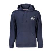 Blauwe Eco Hoodie met Logo Print Tommy Hilfiger , Blue , Heren