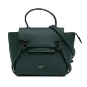 Pre-owned Leather handbags Celine Vintage , Green , Dames