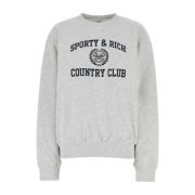 Comfortabele Grijze Katoenmix Sweatshirt Sporty & Rich , Gray , Dames