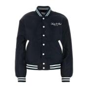 Stijlvolle Navy Blue Bomber Jacket Sporty & Rich , Blue , Dames