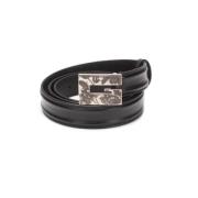 Pre-owned Leather belts Gucci Vintage , Black , Dames