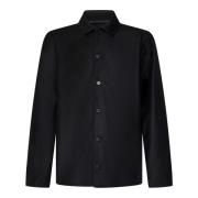 Zwart wollen flanellen overshirt klassieke kraag Low Brand , Black , H...