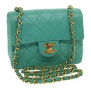 Pre-owned Leather chanel-bags Chanel Vintage , Blue , Dames