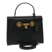 Pre-owned Leather handbags Versace Pre-owned , Black , Dames