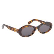 Edison Zonnebril met Havana Frame Off White , Brown , Unisex