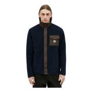 Paneel Wollen Jas Moncler , Blue , Heren