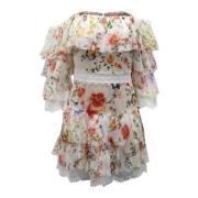 Bloemen Off-Shoulder Jurk van Witte Zijde Alice + Olivia , White , Dam...