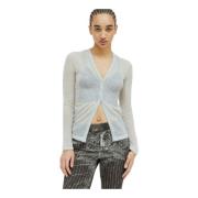 Lichtgewicht Gebreid Vest met Bralet Paneel Diesel , Gray , Dames