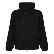 Zwarte katoenen hoodie met rits Emporio Armani , Black , Heren