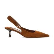 Suède slingback met dierenprint hak Jimmy Choo , Brown , Dames