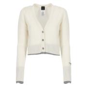 Witte Wollen Vest V-Hals Trui Pinko , White , Dames