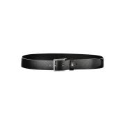 Elegante zwarte leren riem met metalen gesp Tommy Hilfiger , Black , D...