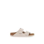 Suède Slidesandalen met Verstelbare Banden Birkenstock , White , Heren