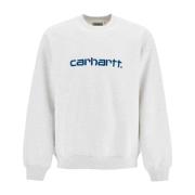 Geborduurde Logo Crewneck Sweatshirt Carhartt Wip , Gray , Heren