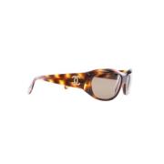 Pre-owned Plastic sunglasses Chanel Vintage , Brown , Dames