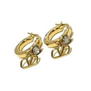 Pre-owned Metal earrings Valentino Vintage , Yellow , Dames