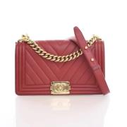 Pre-owned Leather chanel-bags Chanel Vintage , Red , Dames