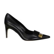 Leren pumps met 7 cm hak Sergio Rossi , Black , Dames