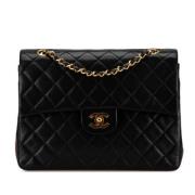 Pre-owned Leather shoulder-bags Chanel Vintage , Black , Dames