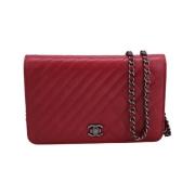 Pre-owned Leather chanel-bags Chanel Vintage , Red , Dames