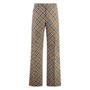 Check motief wolblend broek Burberry , Beige , Heren